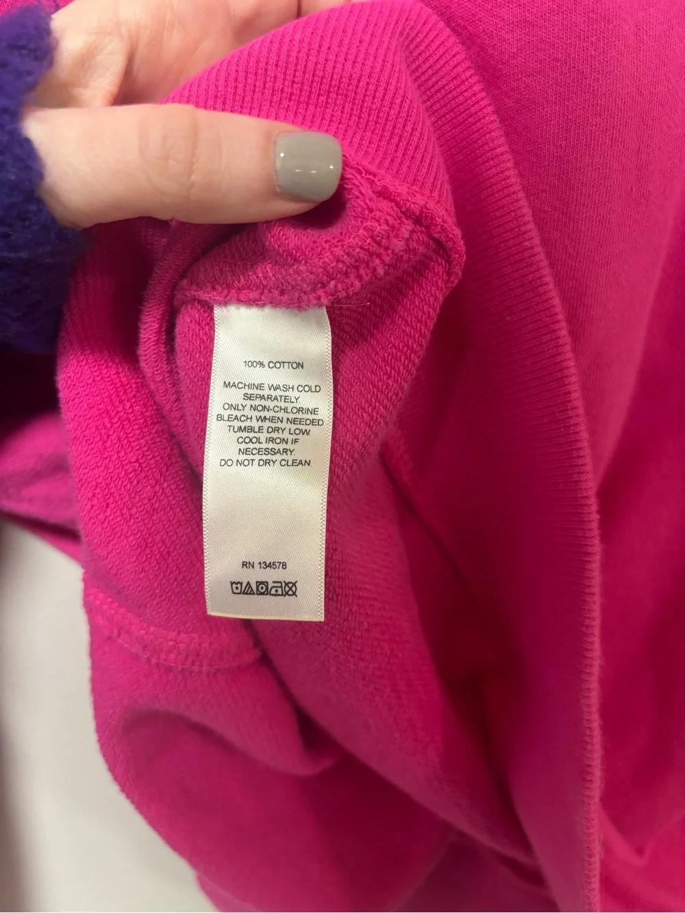 Vineyard Vines 100% Cotton Hot Pink Quarter Zip with Navy White Stripes M